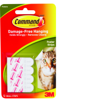 3M POSTER STRIPS WHITE 12/PACK